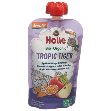 Holle Tropic Tigers - Pouchy яблоко манго маракуйя 100г