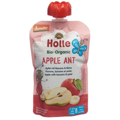 Holle apple ant - pouchy apple and banana with pear 100g