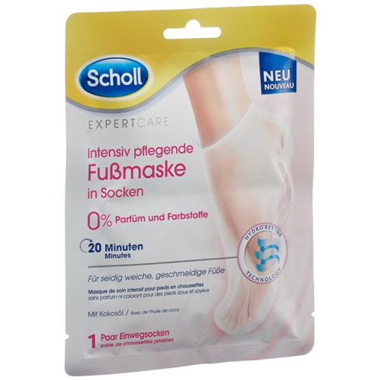 Scholl Expert Care Intensiv pleiende fotmaske 0 % 2 stk