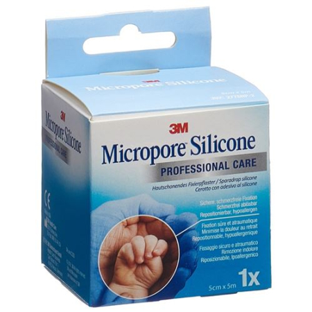טיח דבק 3M Micropore סיליקון 5cmx5m