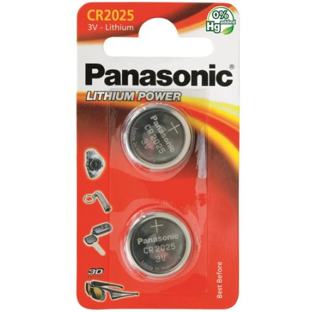 Panasonic batterier møntcelle CR2025 2 stk
