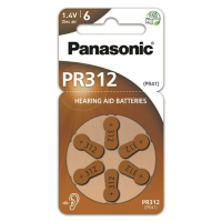Panasonic hearing aid batteries 312 6 pcs