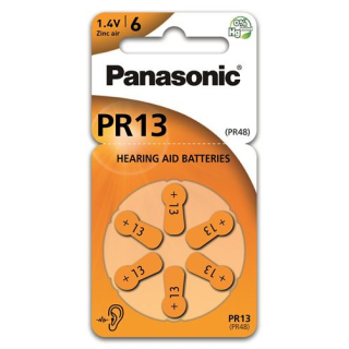 Baterias para aparelhos auditivos Panasonic 13 6 unid.