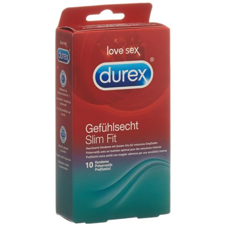 Durex Real Feeling Slim Fit Condoms 10 துண்டுகள்