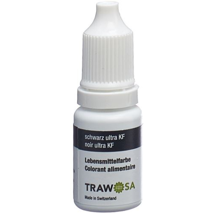 Trawosa 黑色食用色素 Ultra 用于蛋糕和液体 10 毫升