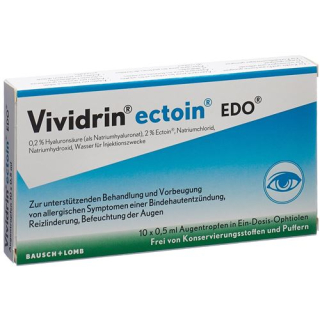 Vividrine ectoïne EDO Gd Opht 10 Monodos 0,5 ml