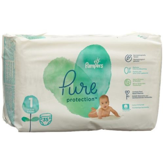 Pampers Pure Protection Gr1 2-5kg Newborn Tragepack 35 Stk
