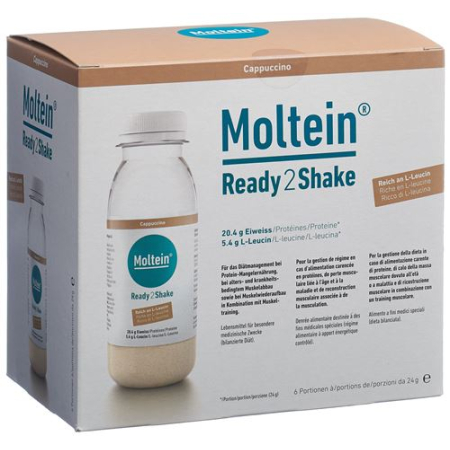 Moltein Ready2Shake Cappuccino 6 Bottles 24 g