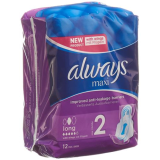 always Maxi pad long with wings 12 pcs
