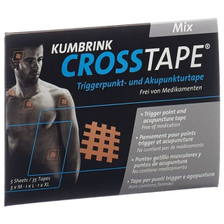 Cross Tape Mix douleur et acupuncture Tape 20x S/M 27x/6x L/XL 2x 55 pcs