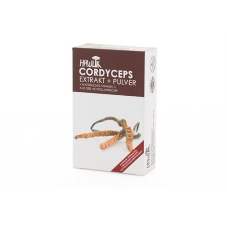 Hawlik Cordyceps ექსტრაქტი ფხვნილი + Kaps 60 ც