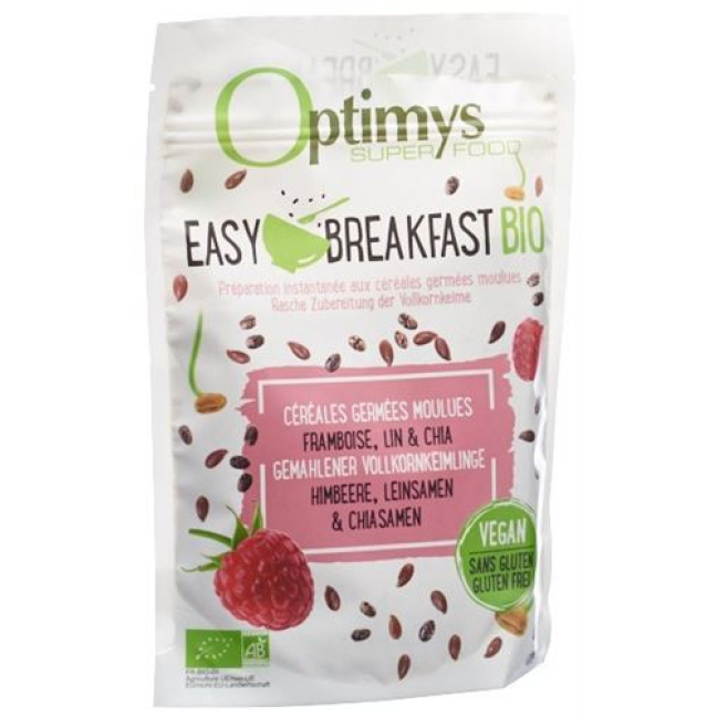 Optimys Easy Breakfast Mâm xôi hạt lanh và hạt chia Bio Brigade 350 g