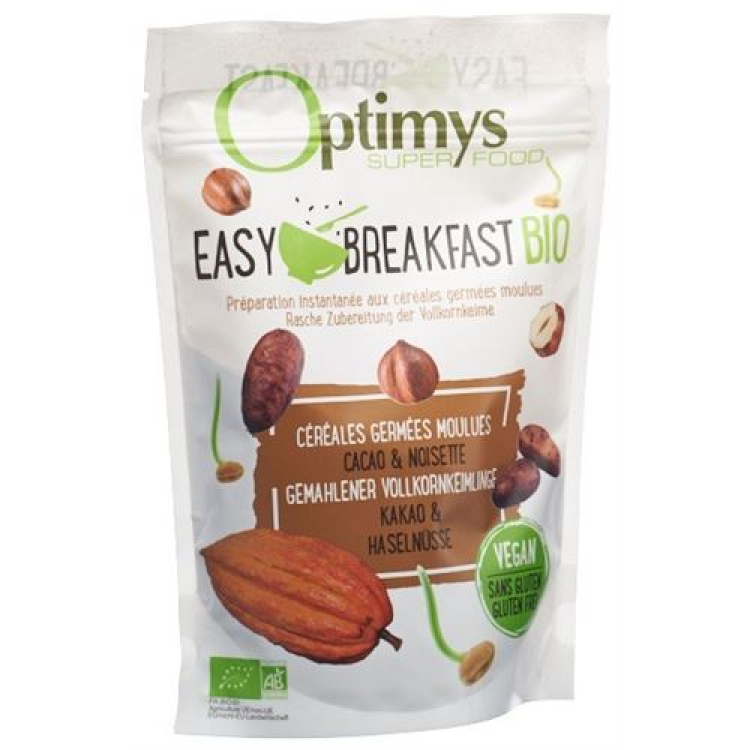 Optimys Easy Breakfast κακάο και φουντούκια Βιολογικό Τάγμα 350 γρ.