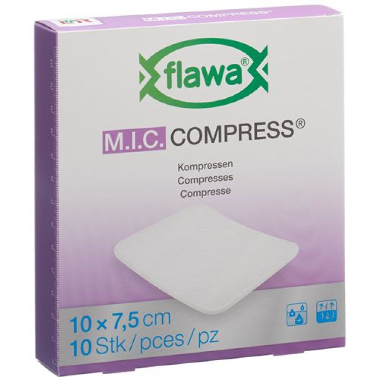 Flawa MIC compresas 7,5x10cm no estériles 10 uds