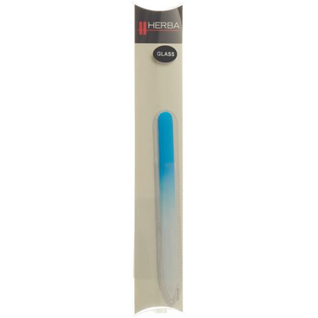Herba glass nail file in case 14cm light blue