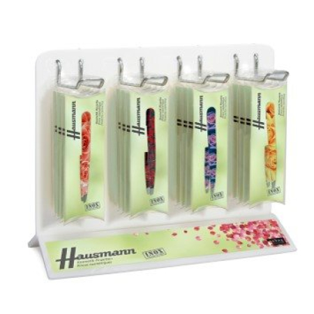 Hausmann tweezers slanted display roses assorted 16 pieces 4x4 tweezers slant