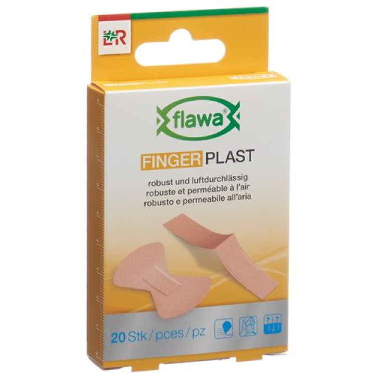 Flawa finger Plast solidna naszywka tekstylna 2 rozmiary 20 sztuk