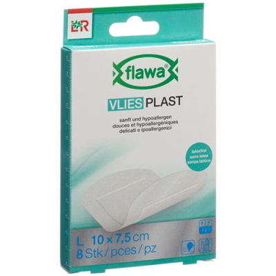 Flawa nonwoven plast pflasterstrips 7.5x10cm 8 יחידות