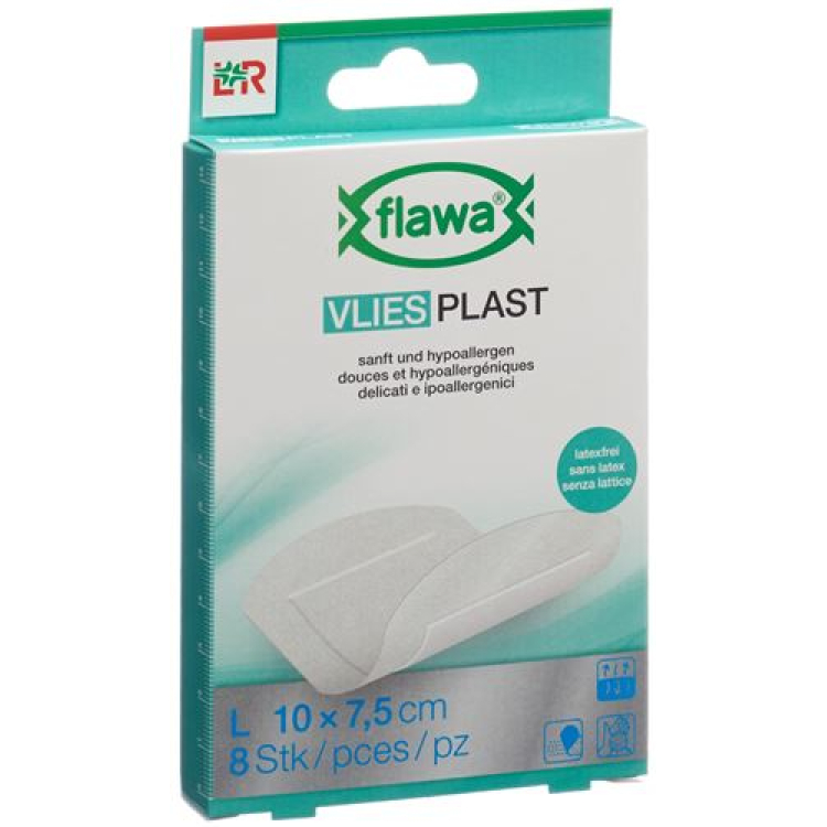 Flawa kuitukangas muovi Pflasterstrips 7,5x10cm 8 kpl