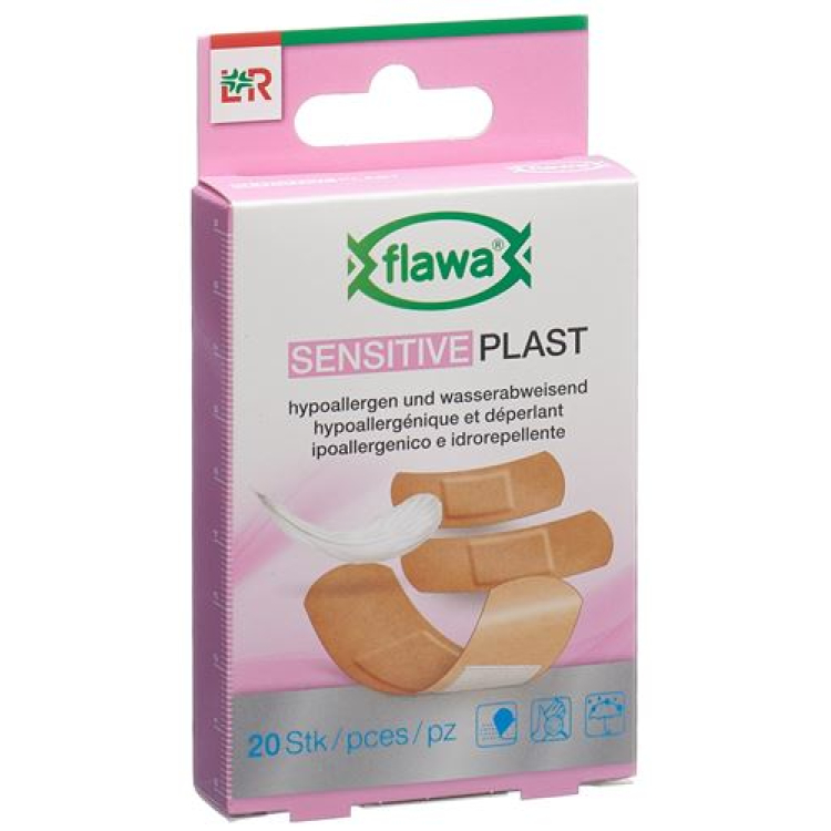 Flawa Sensitive Plast Pflasterrstrips 3 розміри 20 шт