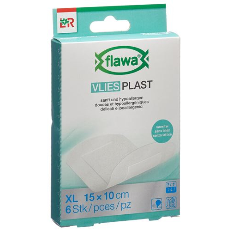 Flawa włóknina Plast Pflasterstrips 10x15cm 6szt