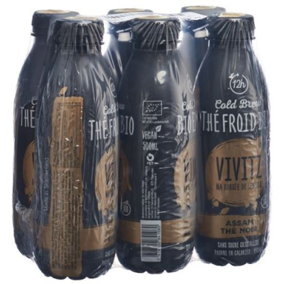 តែទឹកកកសរីរាង្គ vivitz cold brewed black tea assam 6 fl 0.5 lt