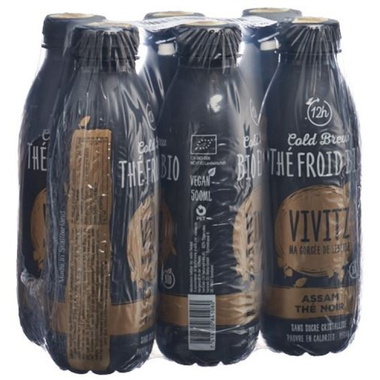 តែទឹកកកសរីរាង្គ VIVITZ Cold Brewed Black Tea Assam 6 Fl 0.5 lt