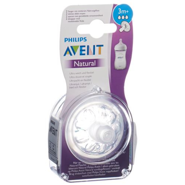 Avent Philips Natural sucker 3 3 Months + 2 pcs