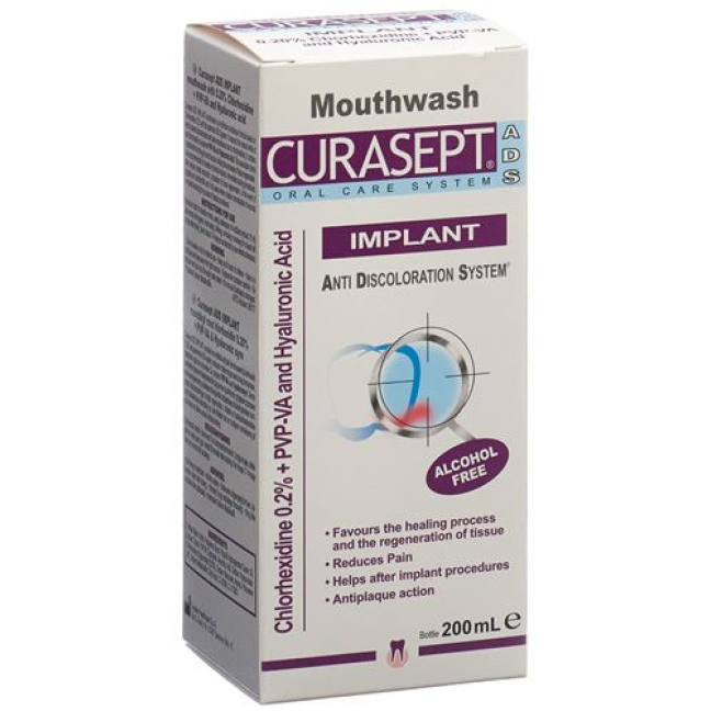 Curasept ADS Implantat Mundskyl 0,2% Fl 200 ml