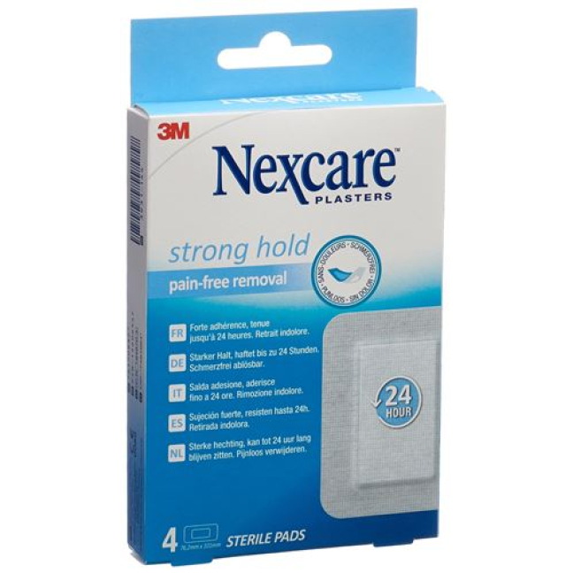 3M Nexcare Strong Hold Pads 76.2x101mm 4 pcs