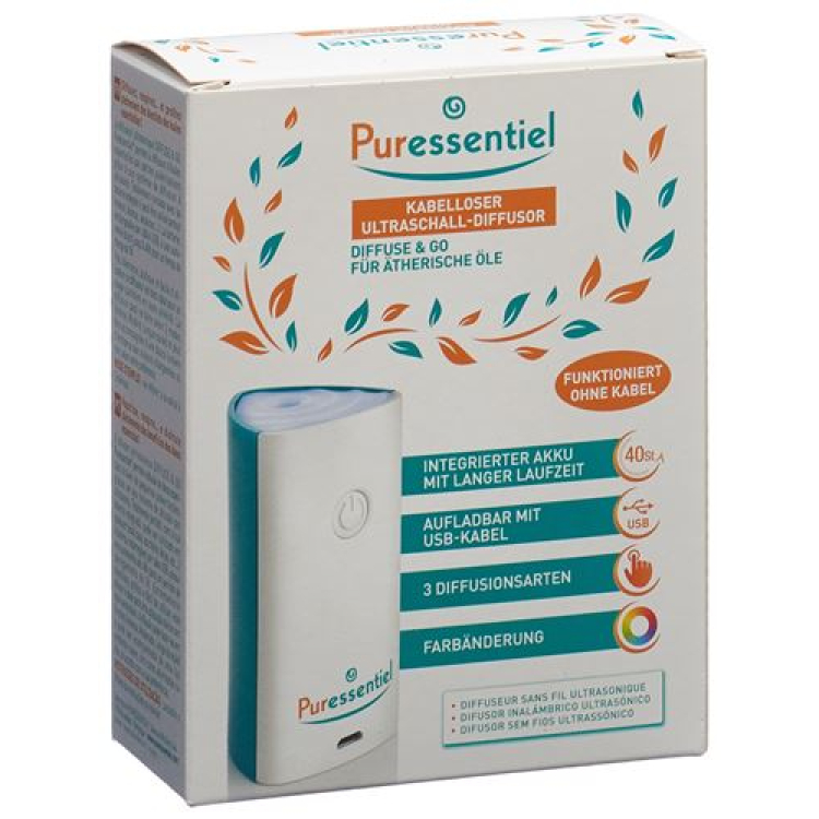 Puressentiel Diffuse & Go Wireless Ultrasonic diffuser եթերային յուղերի համար