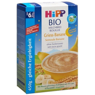 Hipp Goodnight Bouillie de lait bio Semoule banane sans sucre ajouté 450g