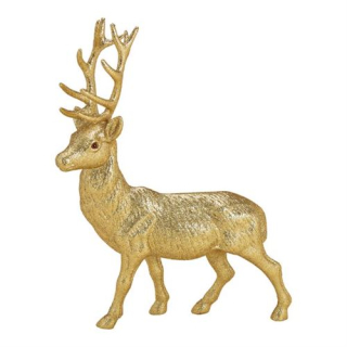 Herboristeria decoration figure 39cm glitter deer gold big