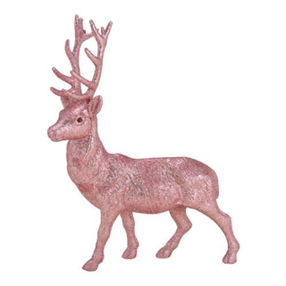 Herboristeria decoration figure 39cm glitter deer pink large