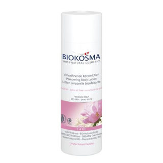 Biokosma cosseting loção corporal bio-wild rose & bio-elderflower fl 200 ml