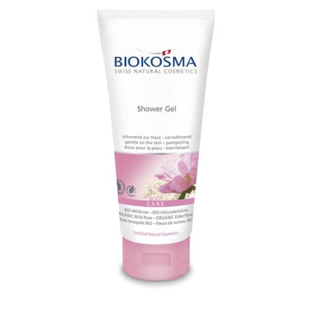Biokosma Shower Gel BIO-Wild Rose & BIO-elderflower Tb 200 ml