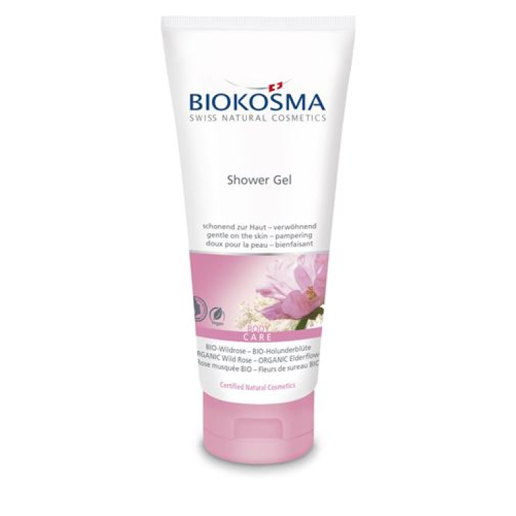 Biokosma シャワー ジェル BIO-ワイルド ローズ & BIO-エルダーフラワー Tb 200 ml