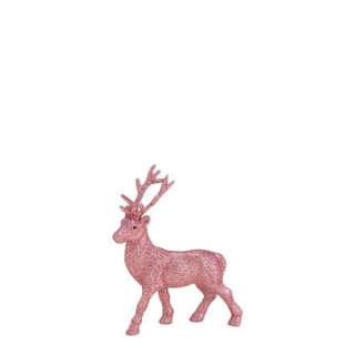 Herboristeria decoration figure 21cm glitter deer pink small