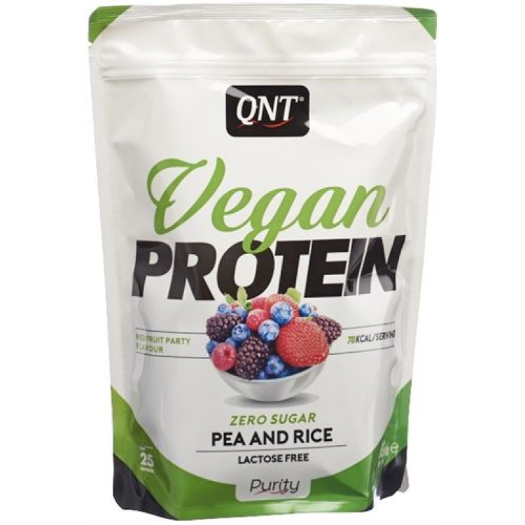 QNT Vegan Protein Zero Sugar-Lactose Free Red Fruit Party Btl 50