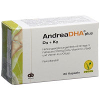 AndreaDHA Plus Oméga-3 Vit D3 + K2 Végétalien 60 gélules