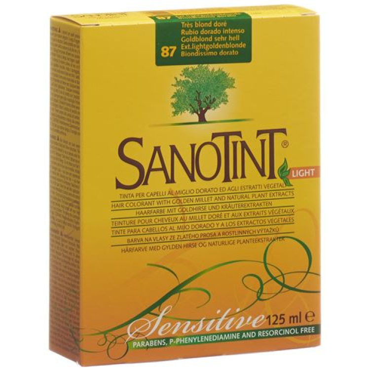 Sanotint Sensitive Light colore dei capelli 87 biondo dorato molto luminoso