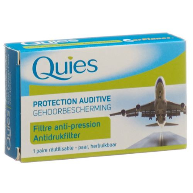 Quies - Protection Auditive EarPlanes - Filtre anti-pression - Adulte boite  de 1 paire réutilisable : : Jardin