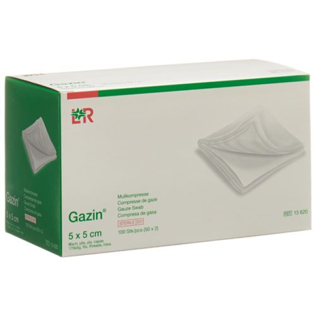 Buy Gazin Gauze 5x5cm 8x Sterile 50 x 2 pcs Online - Beeovita