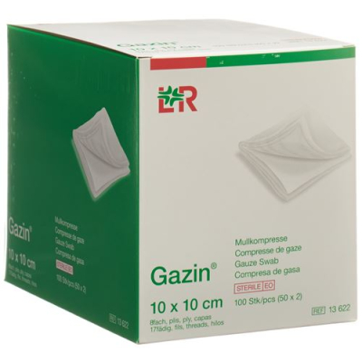 Gazin ガーゼ圧縮 10x10cm 8x 無菌 50 x 2 個