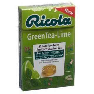 Ricola Green Tea-Lime առանց շաքարի ստեվիա տուփով 50 գ