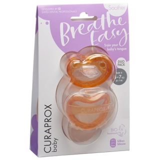 Curaprox baby pacifier Gr0 orange double pack 2 pcs