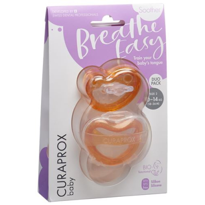 Curaprox pacifier gr2 ពណ៌ទឹកក្រូច 2 ភី