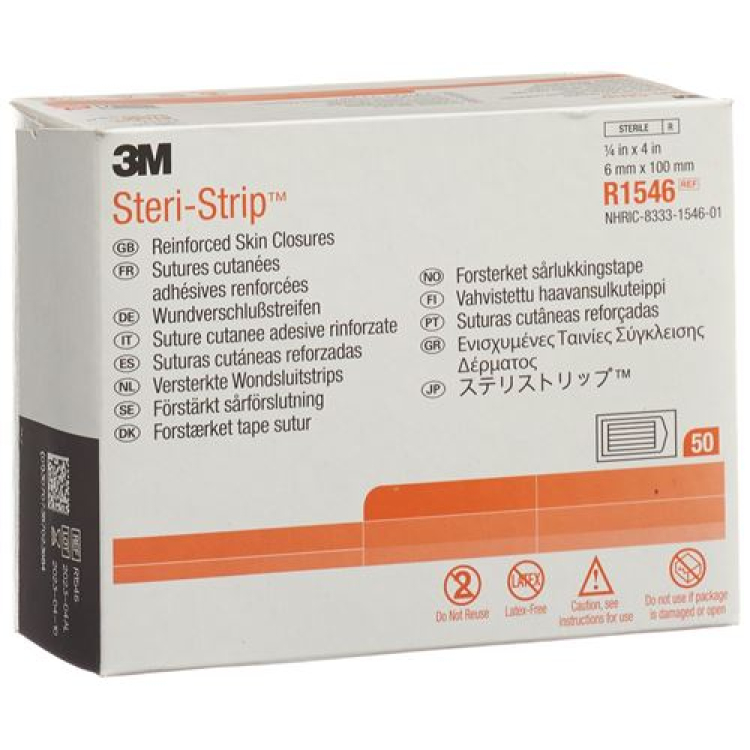 3M Steri Strip 6x100mm თეთრი გამაგრებული 50 x 10 ცალი