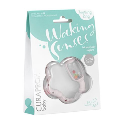 Curaprox baby teething ring pink