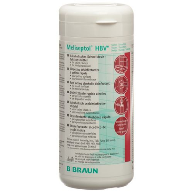 Meliseptol HBV toalhetes caixa dispensadora de desinfecção de superfícies 100 unid.